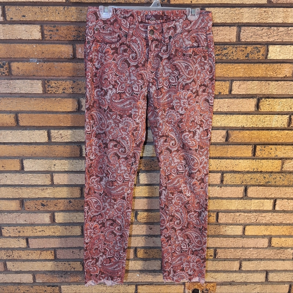 Prana Rust Paisley Skinny Pants